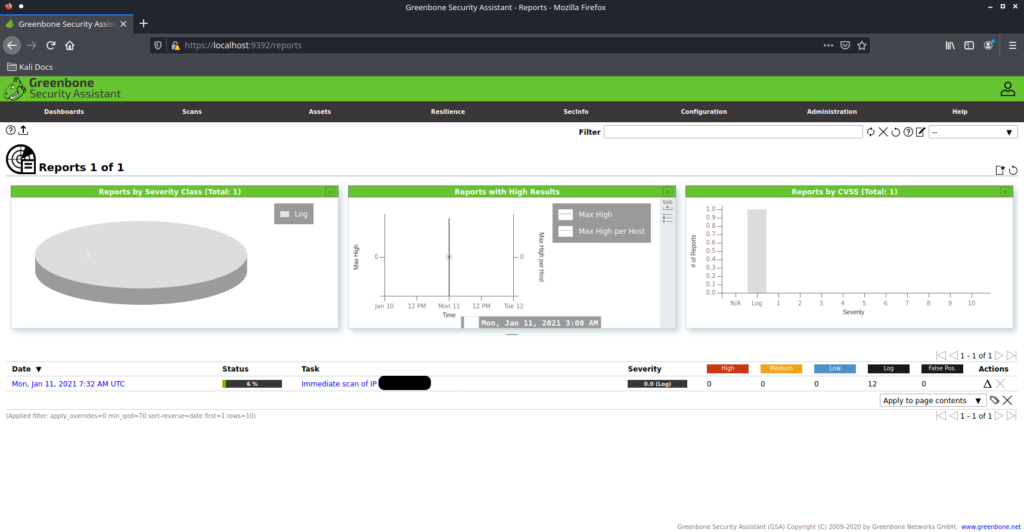 OpenVAS Tarama Testi