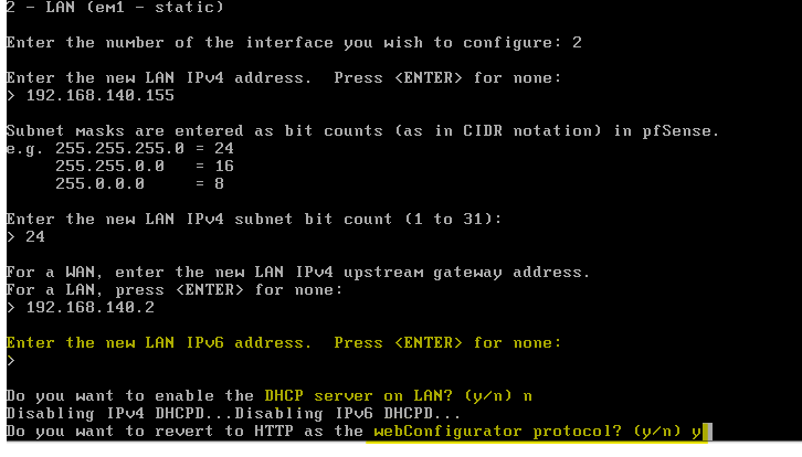 pfSense LAN DHCP